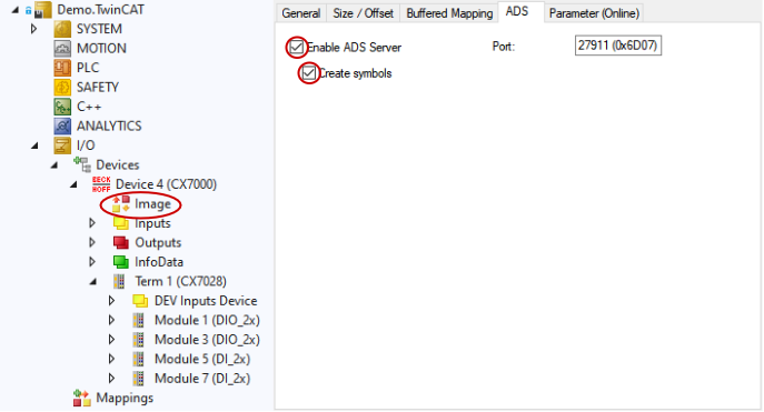 Activate ADS and creating symbols on CX7000