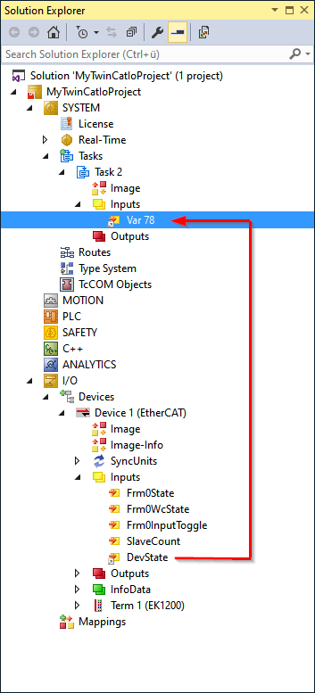 Link variable to IO image